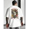 European Size Print Pattern, Made of Fiber, Men'S Fashionable American Street Casual Short-Sleeve T-Shirt, a Must-Have Comfortable Round-Neck Top