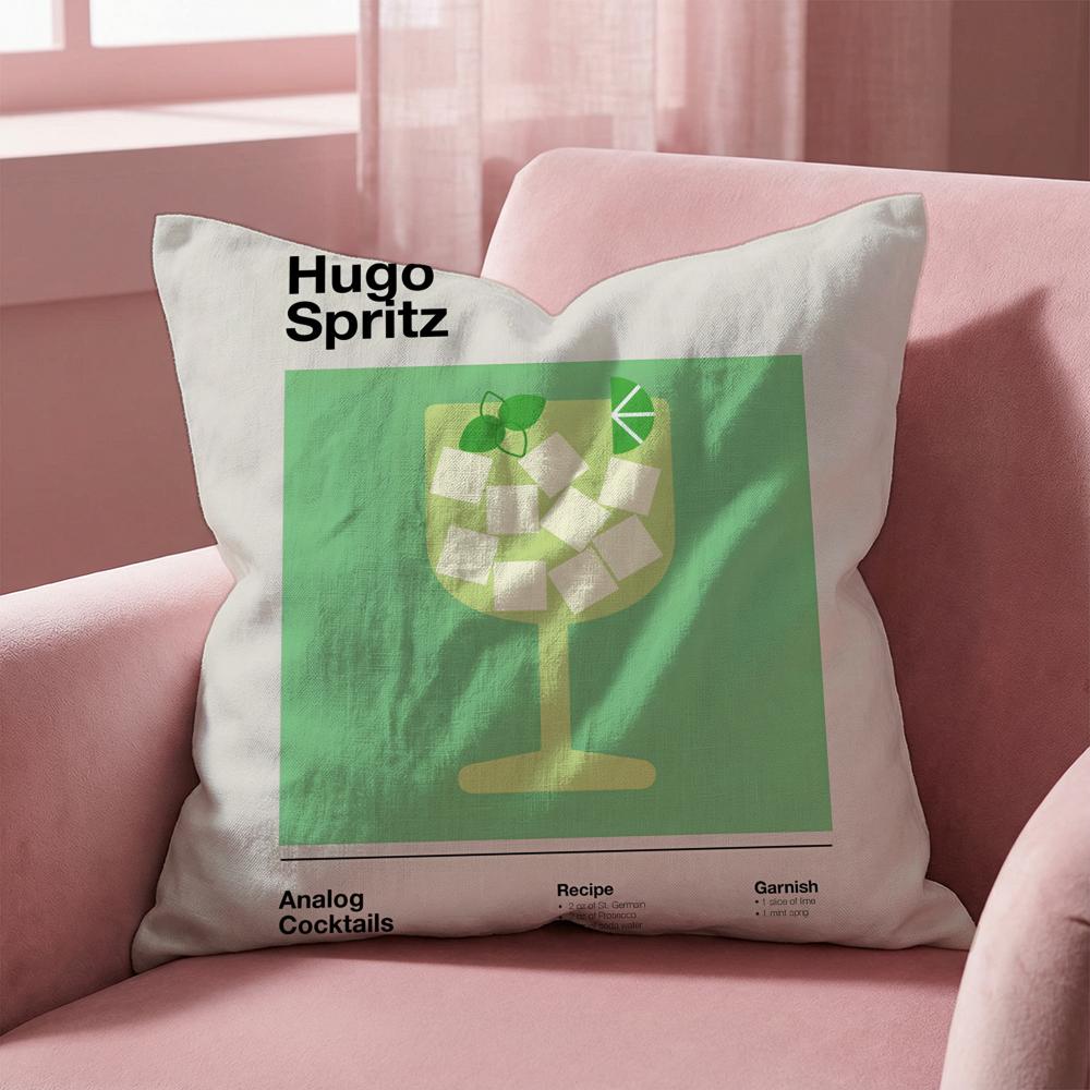 

Hugo Spritz Cocktail Cushion Cover Multi-Scene Pillow Cover for Home & Car - Reversible, Soft & Durable for Daily Use 30cmx30cm