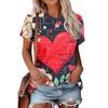 T-shirt da Donna Estiva con Stampa 3D Girocollo Moda Versatile Traspirante Tendenza Casual