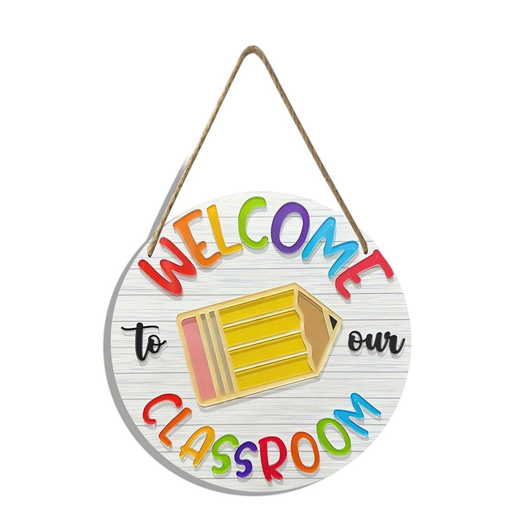 Personalized Classroom Door Sign Welcome Signs for Classroom Door Decorations Back To School Door Hanger Wreath Gift