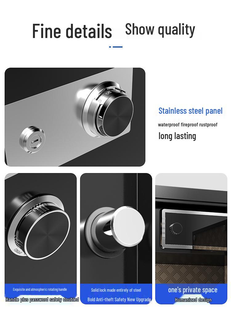 Onaisi 45cm All-Steel Home Safe with Mechanical Lock and Key, Anti-Theft Design