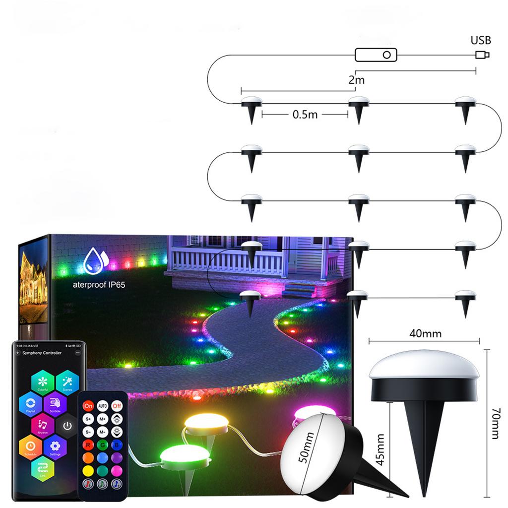 Bluetooth LED Camping Decoration Aisle Eaves Lawn Lamp Garden Lamp Villa Outdoor Balcony Lamp Waterproof Landscape Lamp