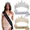 Birthday Queen Crystal Crown & Rhinestone Glitter Shoulder Strap Set
