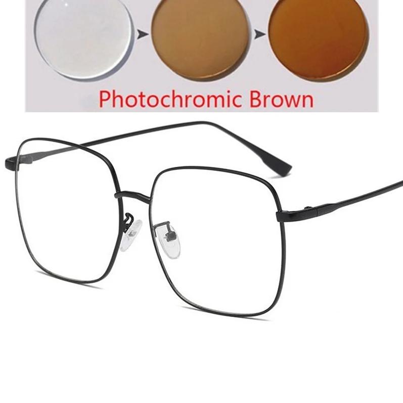 Duże Kwadratowe Okulary Przeciwsłoneczne na Receptę z Soczewkami Minusowymi Męskie Polaryzowane Antyodblaskowe Okulary Przeciwsłoneczne dla Krótkowidzów Damskie 0 -0.5 -0.75 Do -4.0