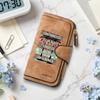 Vintage Printed Long Wallet with Multi Card Slots Fashion Portable PU Leather Wallet for Daily Use