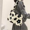 Korean Leopard Print Women's Plush Handbag - Chic Autumn/Winter Shoulder Bag