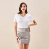 Feminine Sense Solid Color Women Wild Slim Short Skirt Comfortable One-step Package Hip Skirt