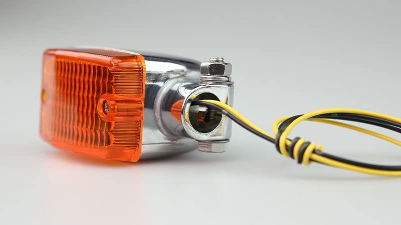 Kijima Części motocyklowe Lampa kierunkowskazu Typ kwadratowy Srebrny klosz Uniwersalny #470 Korpus/Bursztynowy 219-5191