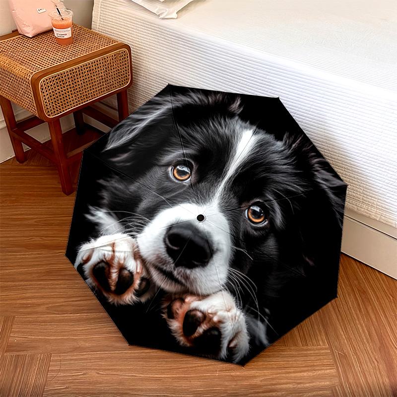 1 PC Automatic Folding Umbrella - Adorable Puppy Pattern, Portable & Foldable Design with 8 Ribs, Christmas Birthday Gifts
