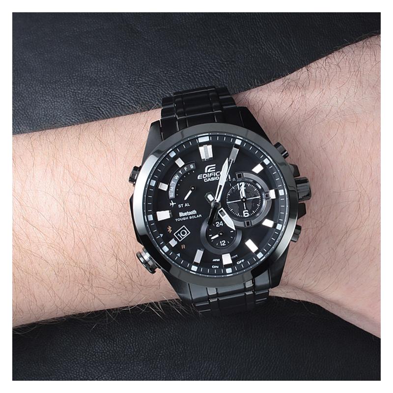Casio EDIFICE Series Simple Business Casual Date Display Sports Waterproof Solar Quartz Movement Stainless Steel Strap Japanese and EQB-510DC-1A