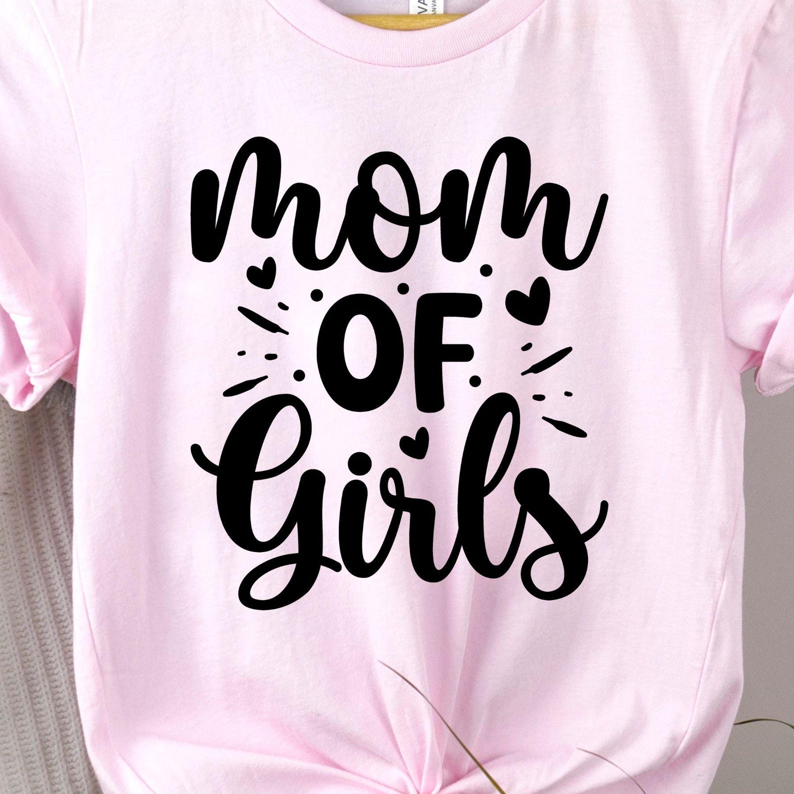 Mom of Girls T-Shirt | Mom of Girls Graphic Tee, Motherhood Shirt, 8 colors L