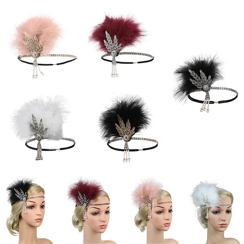 Hairband Headpiece Feather Flapper Headdress Costume Party For Women Headpiece