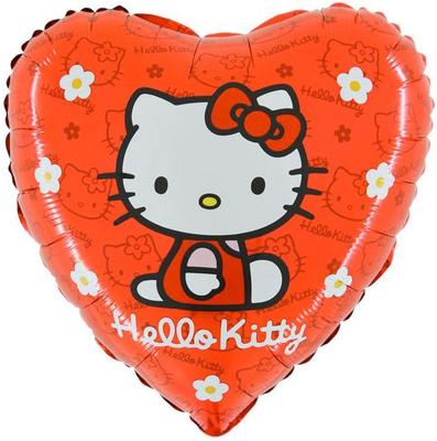 Foil Balloon Heart Hello Kitty Birthday 45Cm