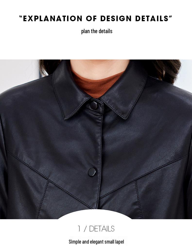 Stylish Women's Genuine Leather Jacket - Slimming Autumn Short Coat for Versatile Fashion