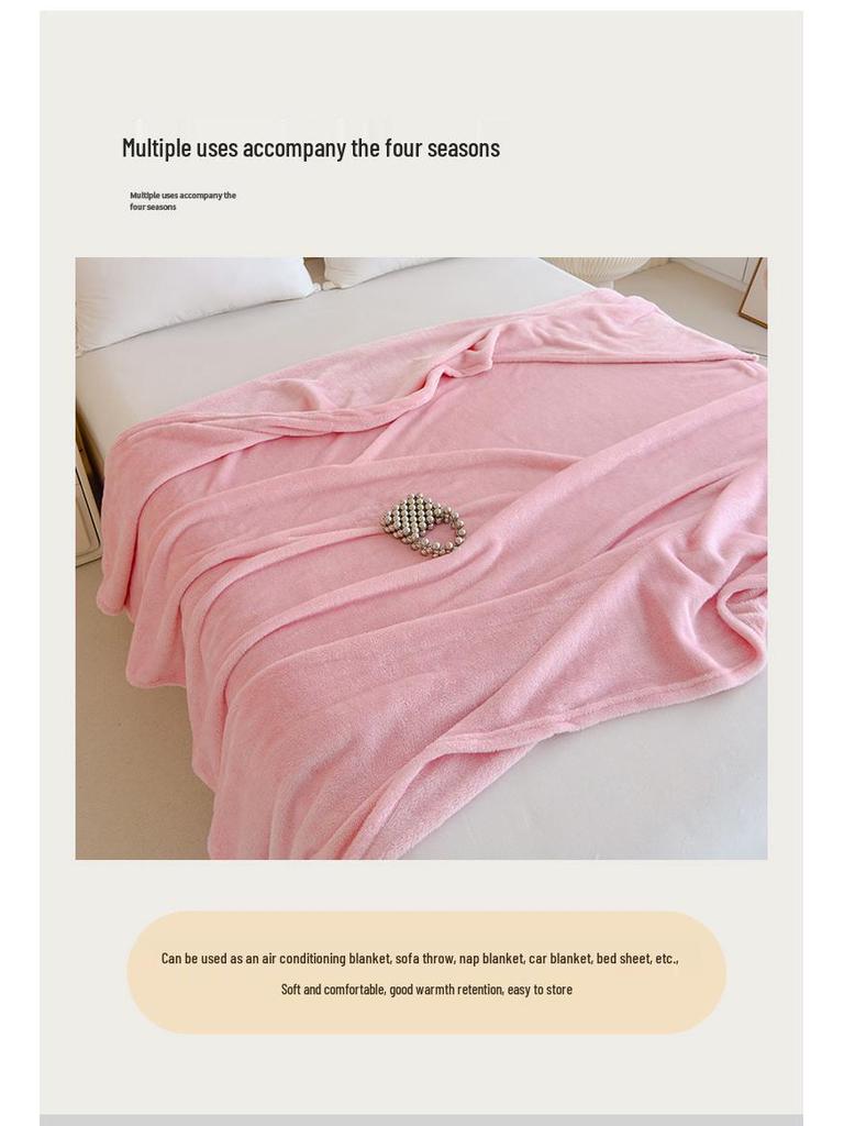 All-Season Luxury Flannel Blanket - Small, Double-Sided Fleece for Office or Home Use