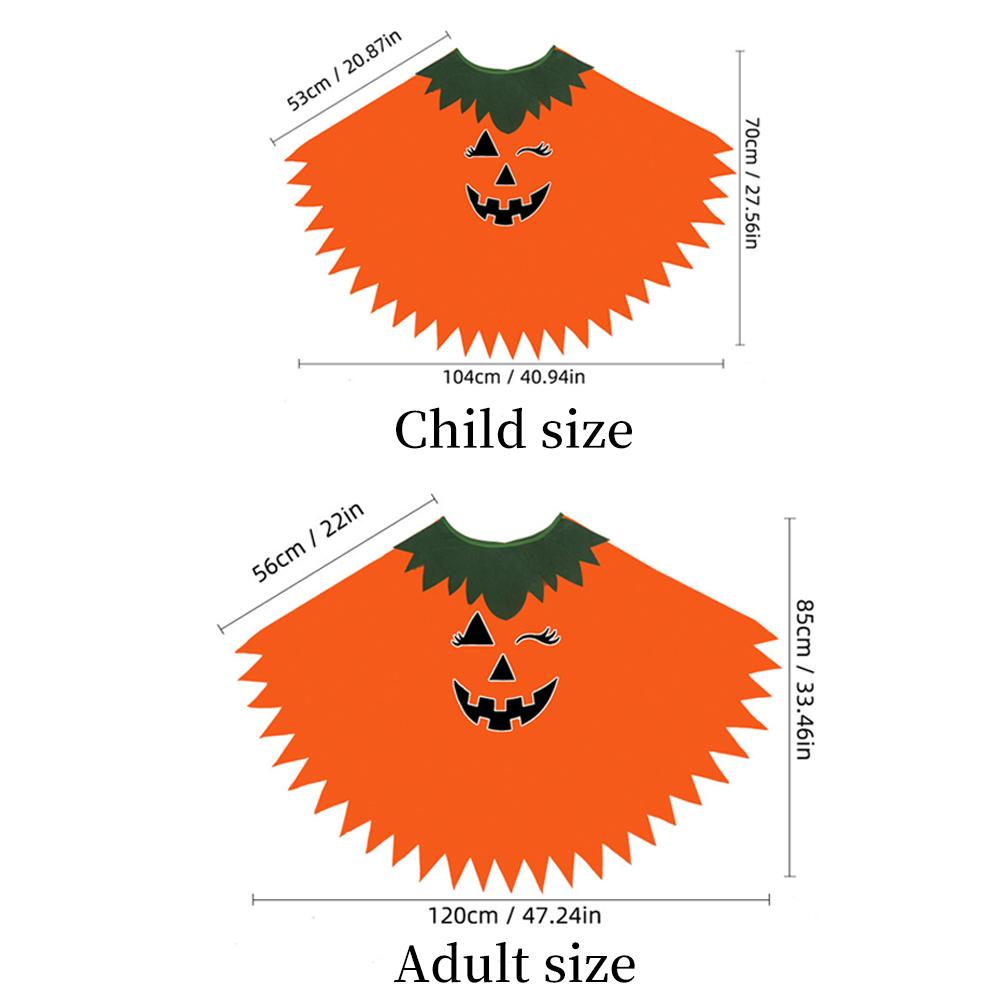 New Halloween Luminous Cloak Role Playing Stage Party Performance Festival Costume Pumpkin Cloak With Hat For Adults Kids