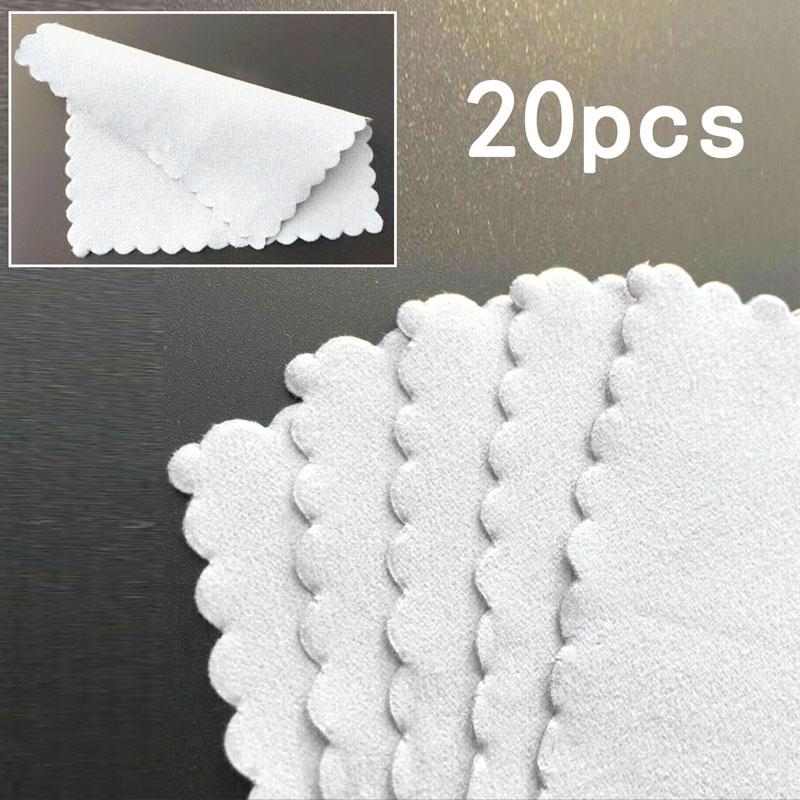 20pcs/Set White Microfiber Car Glass Coating Cleaning Waxing Cloths Soft Thin