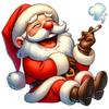 Creative Santa Claus Smoking Toilet Wall Sticker – Festive Flat Decoration