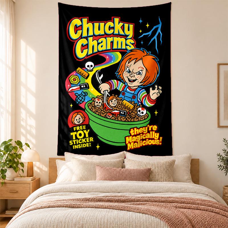 Chucky with Tiffany Tapestry highquality for decorating living room bedroom dorm walls ideal as bedroom wallart orholiday gift