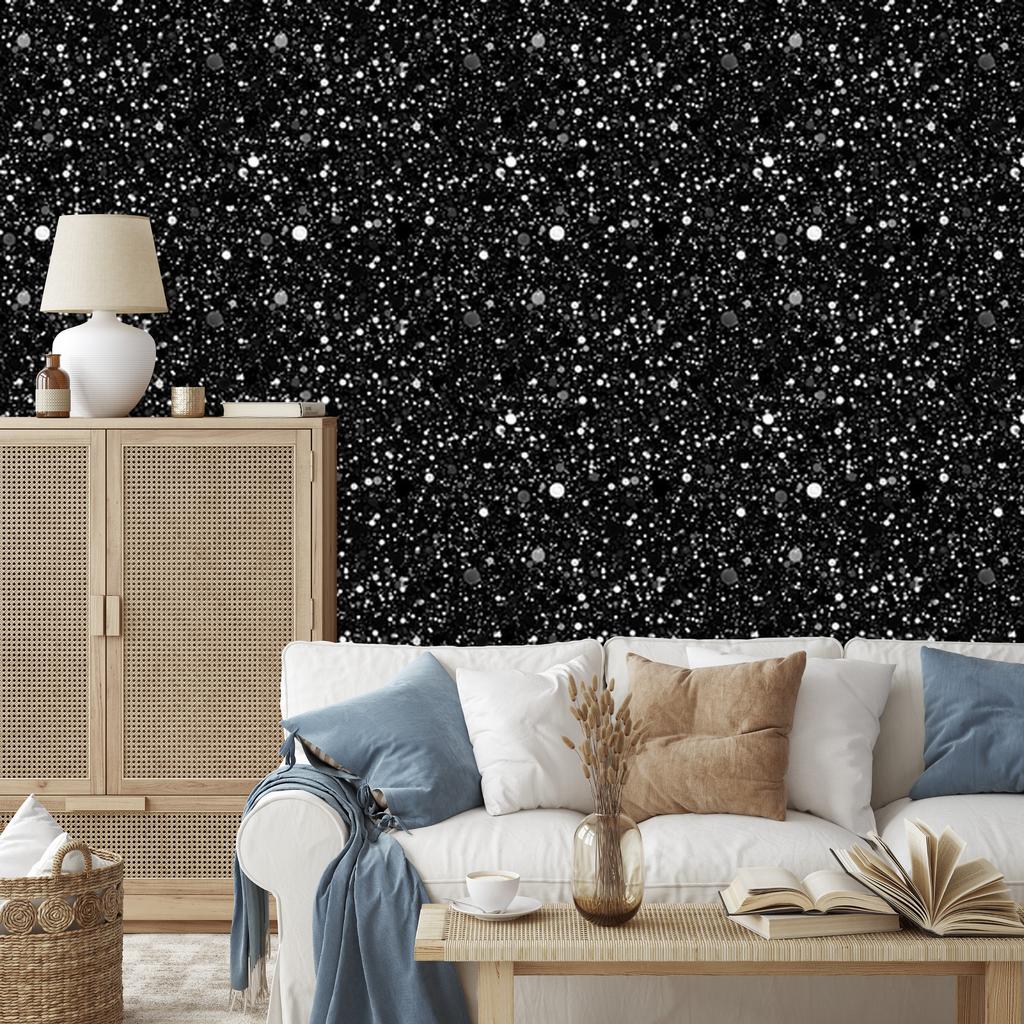 Black glitter wallpaper black, graphite, gray and light gray 50x1000