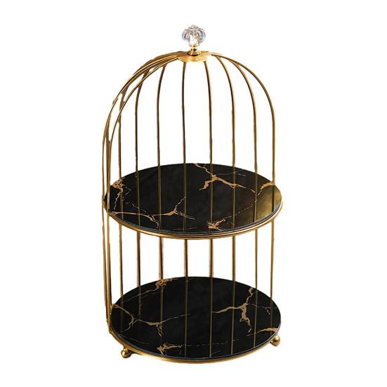 Cosmetics Storage Rack Birdcage Shape Thick Iron Frame Organizer Large Capacity with Elevated Bottom Design Display Rack