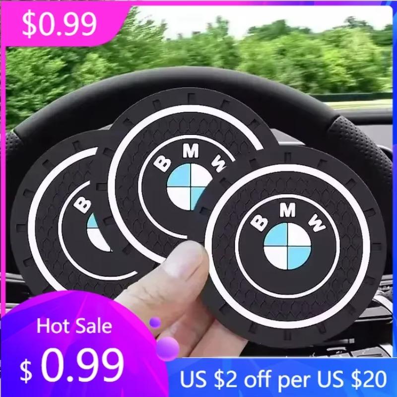 2025 M For BMW E90 E60 E71 F30 F20 F10 E87 E92 E91 X3 Car Water Cups Pad Rubber Mat Holder Coaster Auto Interior Anti-skid Cup