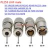 1-10Pcs PL259 UHF Male Clamp Connector Socket Clamp Solder for RG5 RG6 LMR300 5DFB RG142 LMR400 Cable Fast Delivery Brass Copper