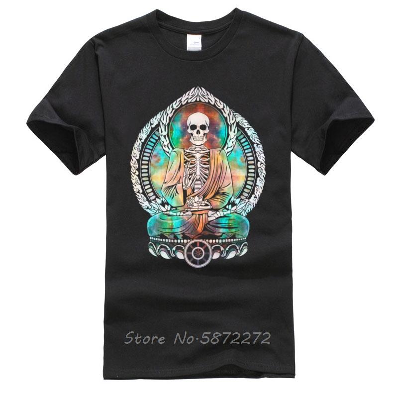 

Space Cosmic Buddha Skeleton Skull O-Neck T-shirt All Saints Day Tops & Tees For Men Cotton Fabric OM Skull T Shirt Clothing... S разноцветный