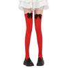 Christmas Thigh High Stockings Over the Knee Socks Halloween Cosplay Costumes for Womens Red Thigh High Socks with Bows