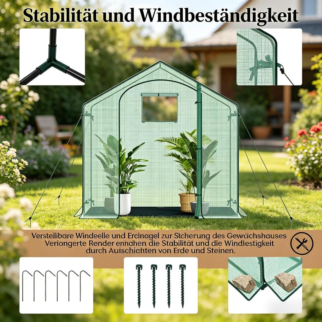Chic Greenhouse,Terrace Greenhouse,Greenhouse with Roll-Up Arch Zipper Door,Plant Winter Tent,Outdoor Greenhouse