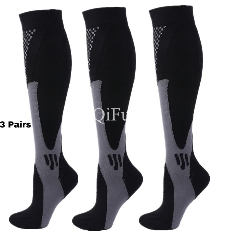 2/3/4 Pairs Running Men Compression Socks Fit Varicose Veins Football Soccer Stockings 30 Mmhg Atheletic Men Women Sports Socks