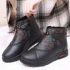 Women Winter Platform Ankle Snow Boots Warm Faux Fur Lined Side Zipper Anti Slip Comfortable PU Leather Short Booties for Women