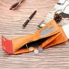 Cartera de Cuero Corta Multifuncional para Hombre con Doble Botón a Presión