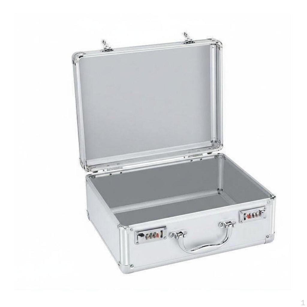 Hard Case with Foam Insert Combination Lock Aluminum Briefcase Ergonomic Handle