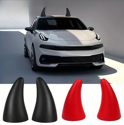 Auto LKW Elastizität 3D Teufelshörner Aufkleber Stoßstange Dekor Anti-Kollision Große Teufelshörner für Motorrad Fahrrad Ski Helme