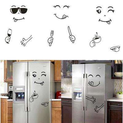 Removable Cartoon Smiley Face Fridge & Wall Magnet Sticker for Living Room & Bedroom Decor