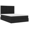 Storage Bed with Mattress Black 140 x 190 cm Fabric