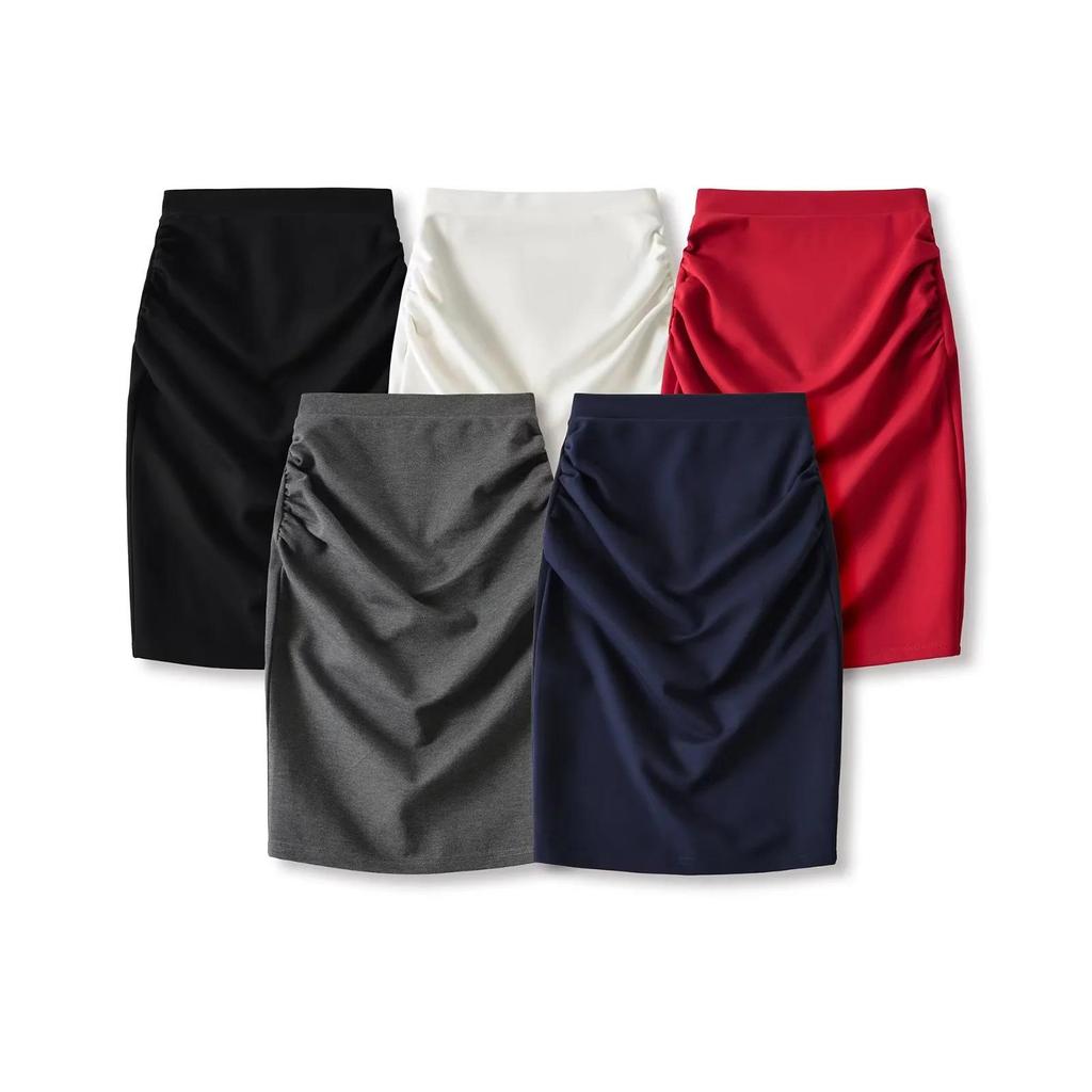 Feng Dian Mei Ku Herbst 2025 Faltenrock mit hohem Bund, sexy Schlitz für Damen - Europäischer & Amerikanischer Stil