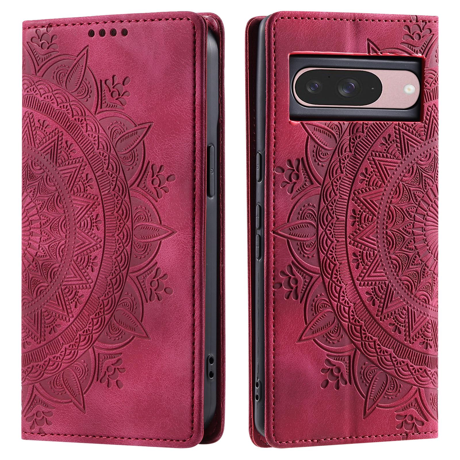 

Style 010 For Google Pixel 9/9 Pro Case Mandala Pattern Magnetic Closing Leather Phone Cover F
