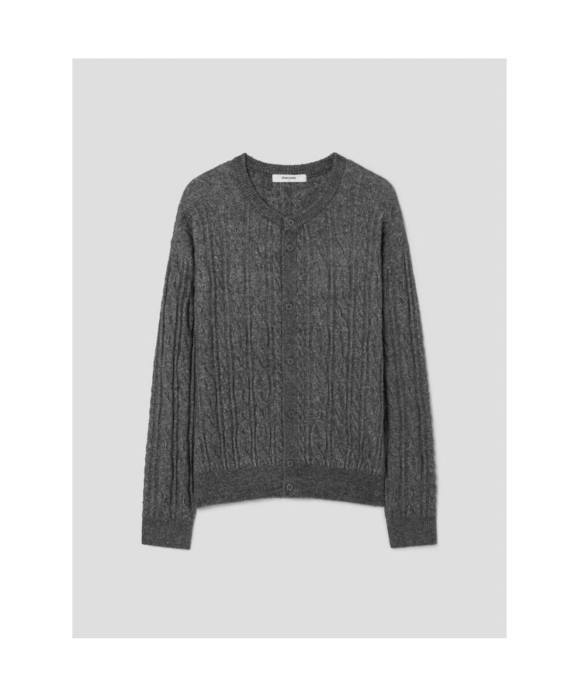 8SECONDS Lightweight Cable Round Cardigan Ash