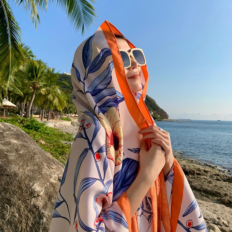 180*90cm Écharpes de Voyage Plage Crème Solaire pour Femmes Bikini Grand Paréo Écharpe Wrap Maillot de Bain Brésilien Cache-Maillots Châles