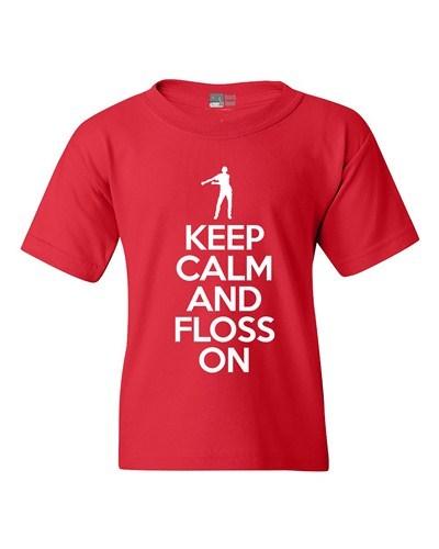 Keep Calm And Floss On Dance Funny DT Youth Kids T-Shirt Tee Unisex T-Shirt XXL