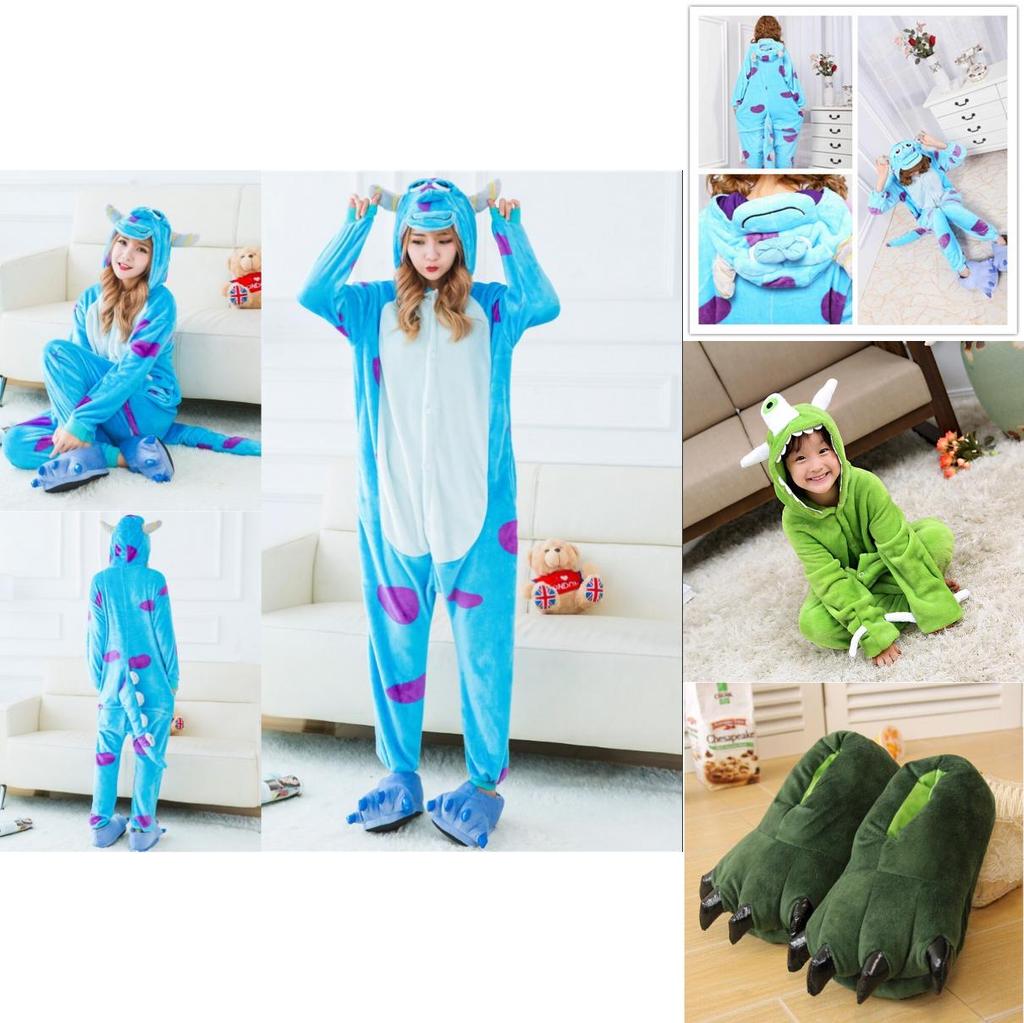 Soft And Cozy Monsters University Mike Wazowski And Sully Costume Pajamas For All Ages