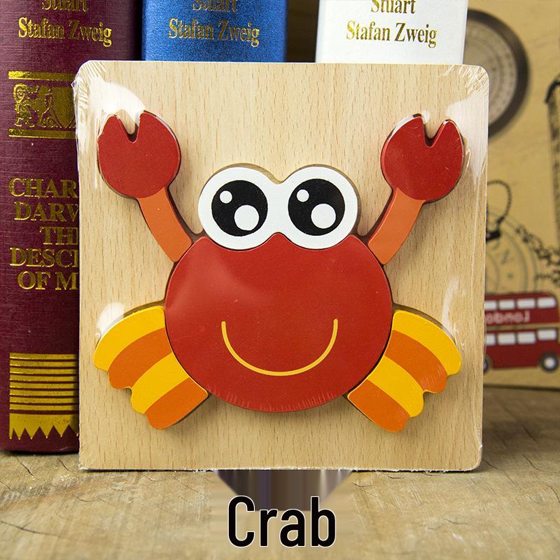 Animal 3D Wooden Jigsaw Puzzle Board for Toddlers (1-3 Years)