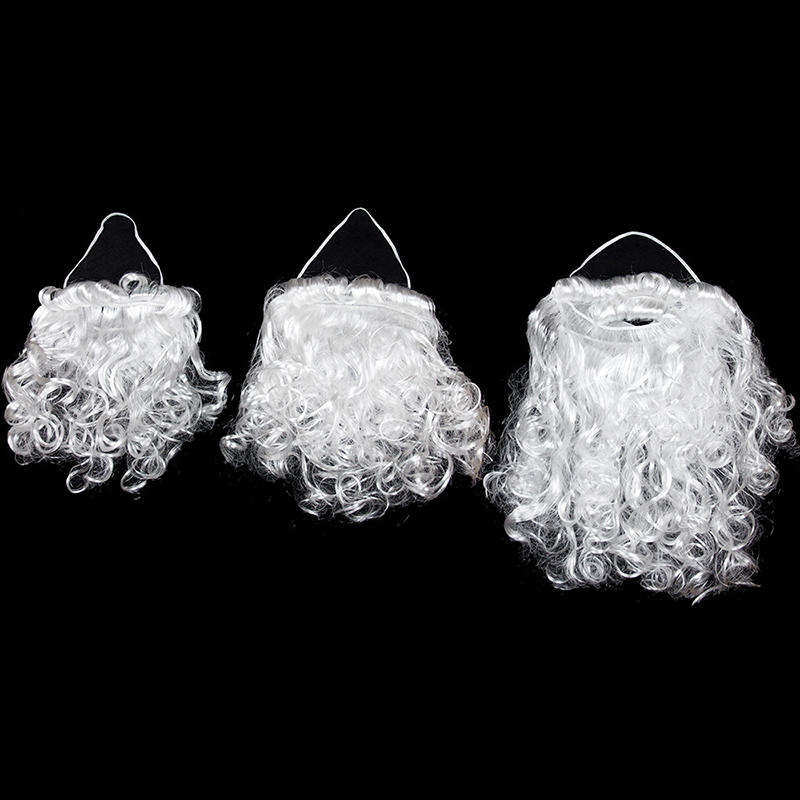 Santa Claus Beard Curly Fluffy Costume Adults/Kids Christmas Performance Santa Fake White Handlebar Mustache For Party NEW