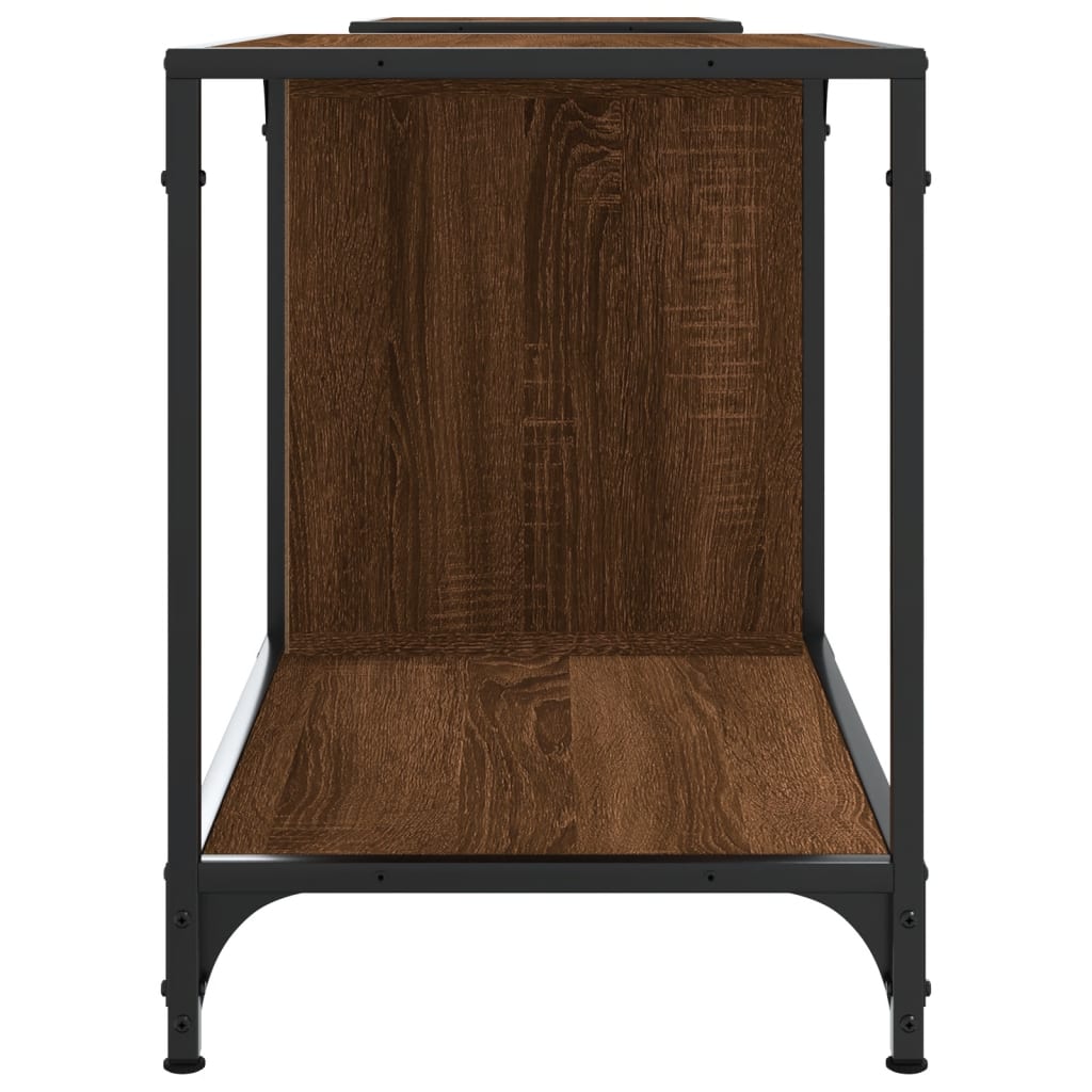 TV Cabinet Brown Oak Effect 203 x 37 x 50 cm Particleboard