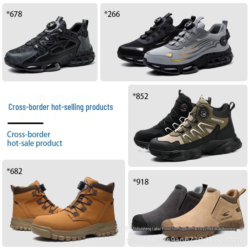 

Lightweight, Comfortable Safety Shoes with Anti-Smash, Anti-Puncture Technology for All Seasons HS678-Black;42