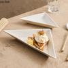 Farfurie ceramică triunghiulară albă pură, farfurie pentru desert, gustare, farfurie pentru sushi, restaurant, bucătărie moleculară, tacâmuri de specialitate
