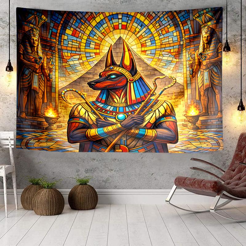 Ancient Egyptian Pharaoh Tapestry, Unique Design Tapestry, Wall Decor for Bedroom,Livingroom, Playroom,Heartwarming Fan Holiday Gifts