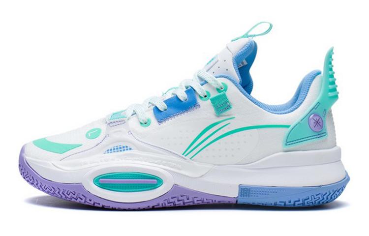 Li Ning YOUNG Fabric Low top Children s Basketball Shoes White Green YKBS024-3 34